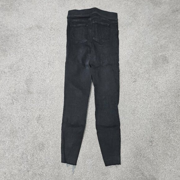 Spanx Black Distressed Skinny Jeggings Jeans Pants Ripped High Waisted Small - Picture 10 of 13